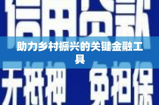 正定助力乡村振兴的关键金融工具