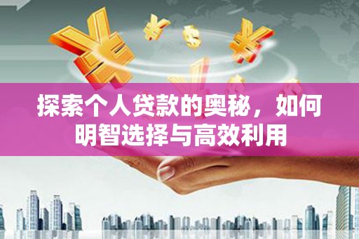 正定探索个人贷款的奥秘，如何明智选择与高效利用