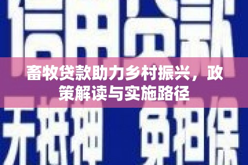 正定畜牧贷款助力乡村振兴，政策解读与实施路径